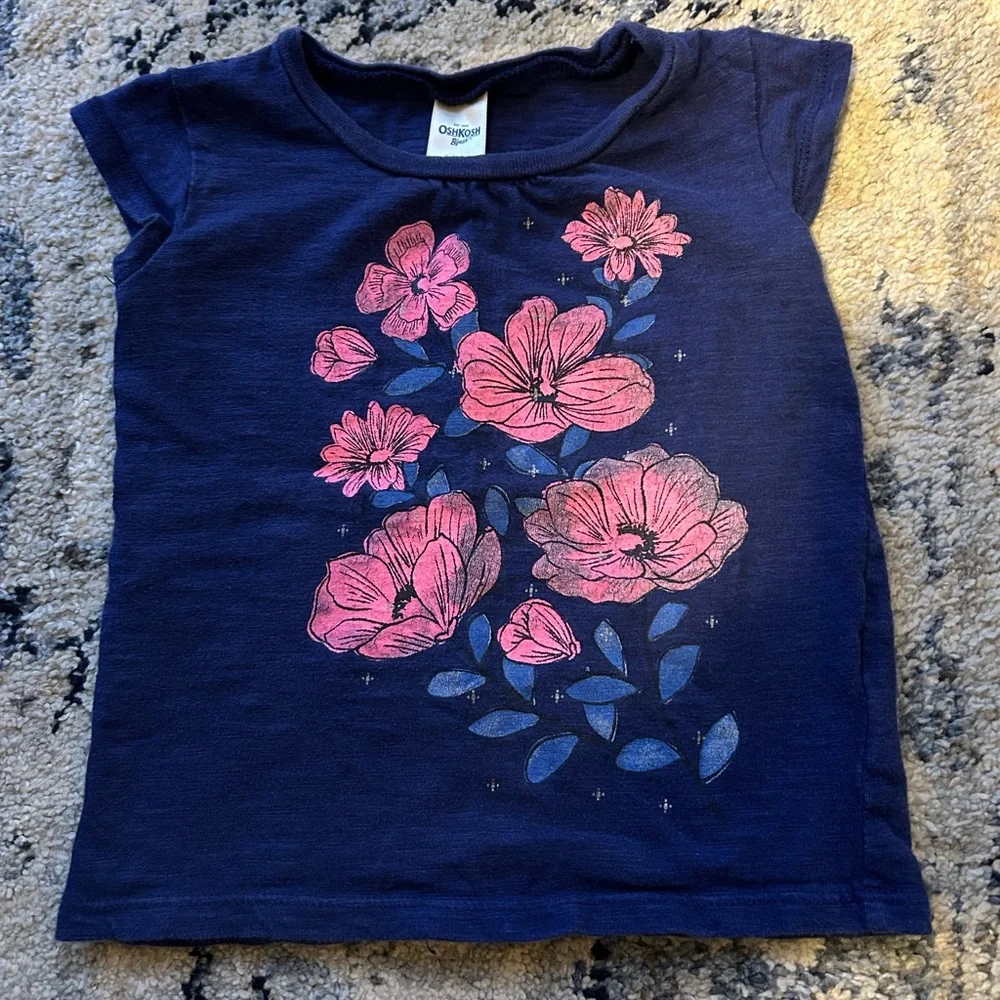 OshKosh B'gosh Blue Shirt with Pink Flowers